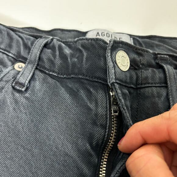 Agolde Toni Faded Black Distressed Mid Rise Skinny Jeans 25 - Picture 5 of 14